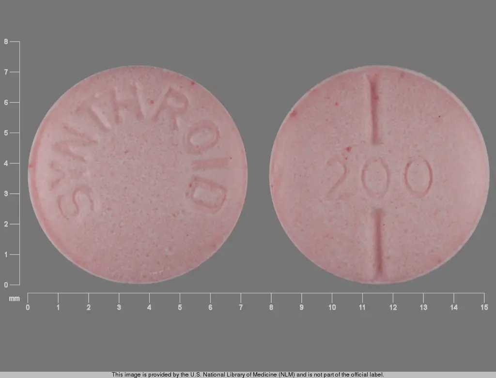 Synthroid tablet - (levothyroxine sodium 200 ug) image